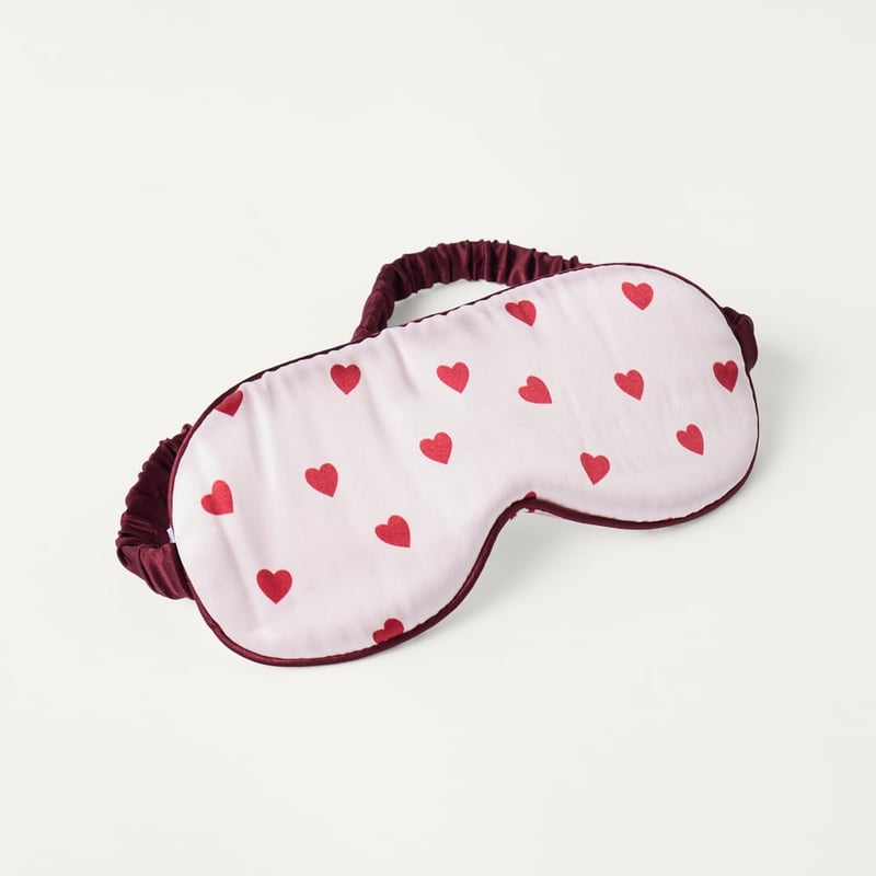Pure Silk Pink & Red Heart Eye Mask