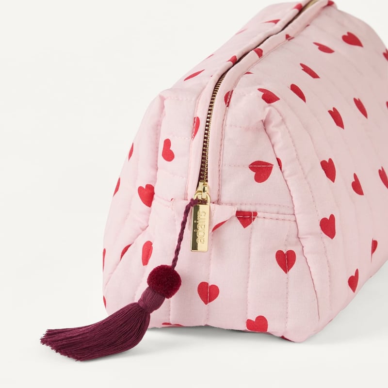 Pink & Red Heart Cosmetic Bag