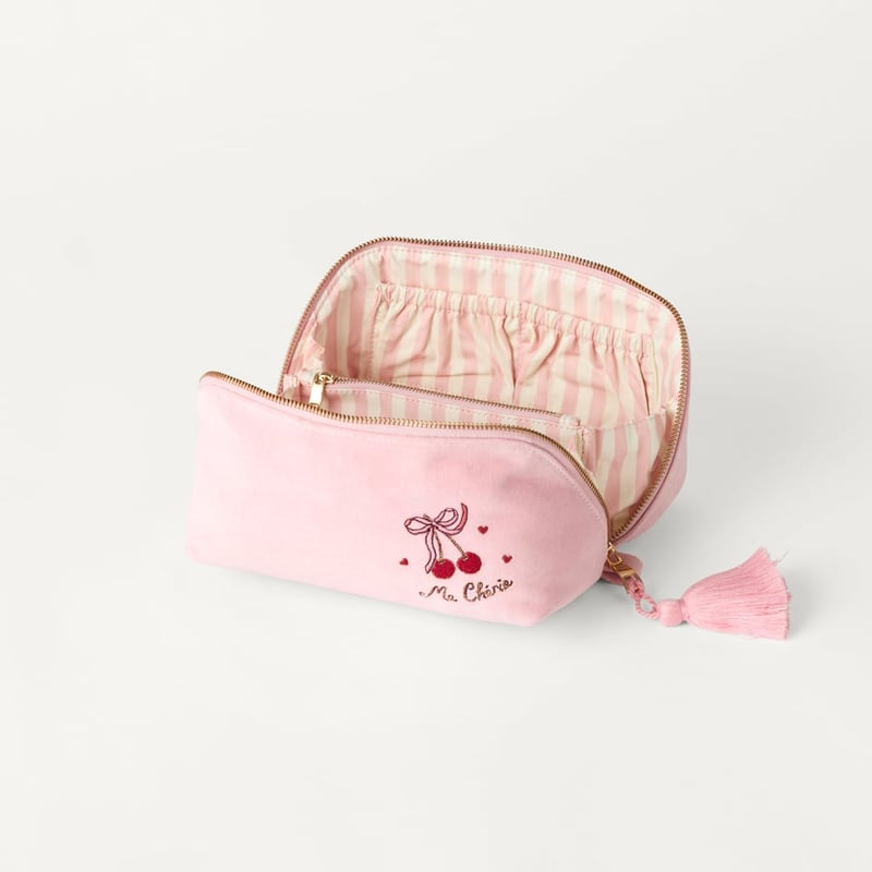 Embroidered Potpourri Cherry Cosmetic Bag