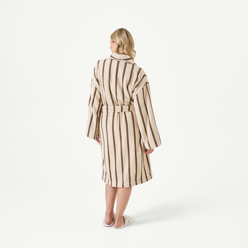 Lincoln European Turkish Cotton Black & Nutmeg Bath Robe