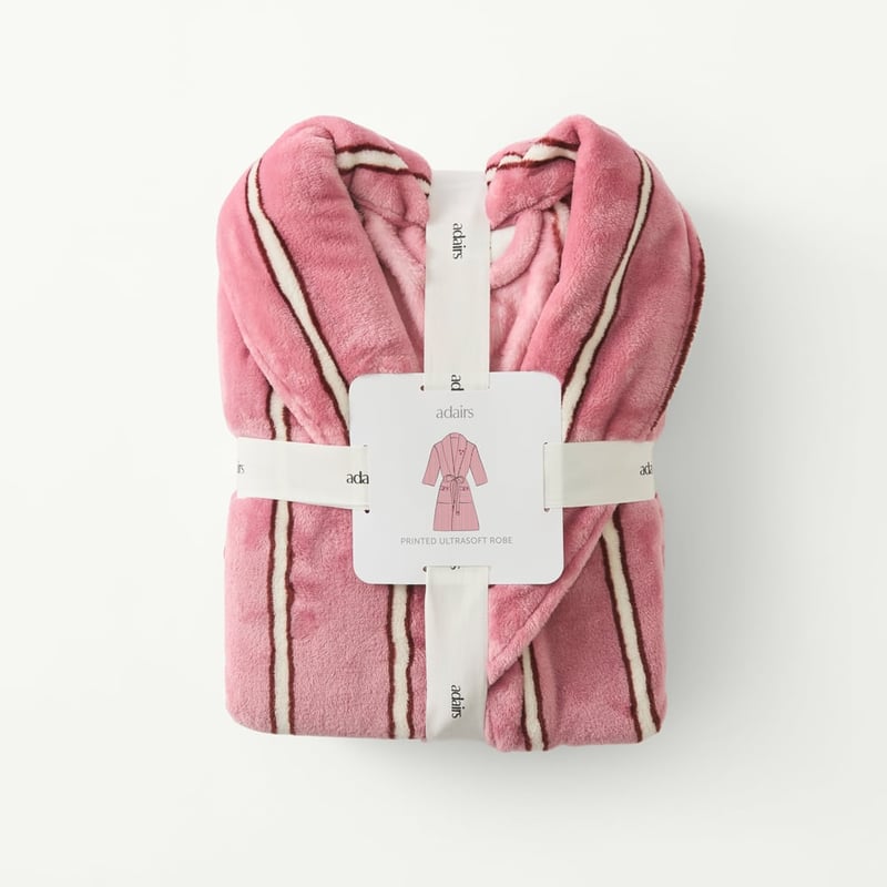 Stripe Heart Pink Multi Printed Ultra Soft Robe