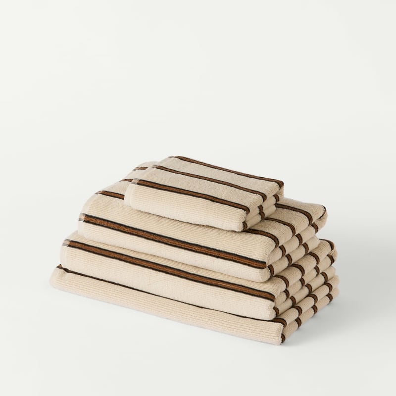 European Lincoln Black & Nutmeg Stripe Turkish Cotton Towel Range