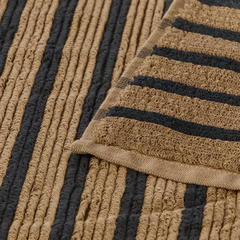 Flinders Taupe & Black Stripe Towel Range