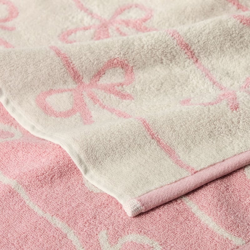 Bow Stripe Beach & Pink Blossom Towel Range
