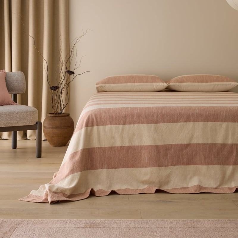 Carter Pecan Stripe Bedcover Separates