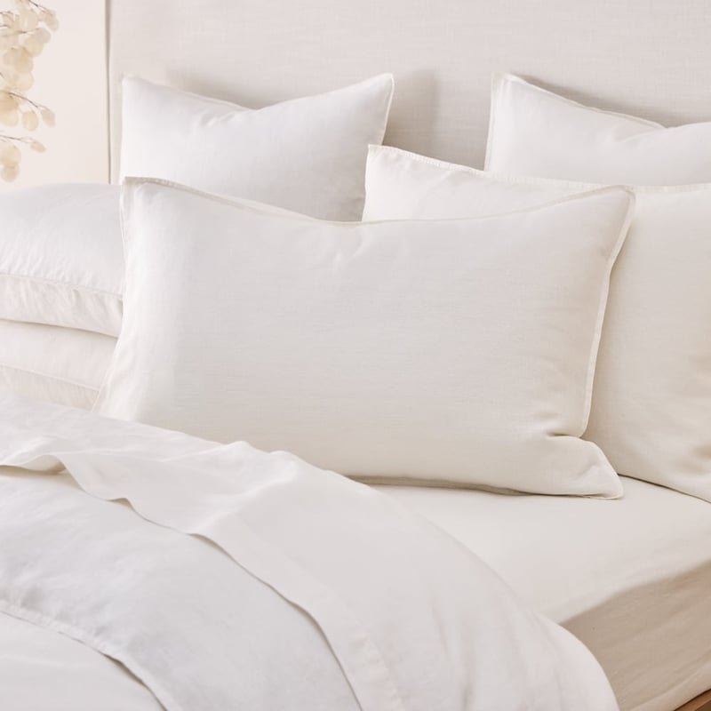 Vintage Washed Linen White Quilt Cover Separates