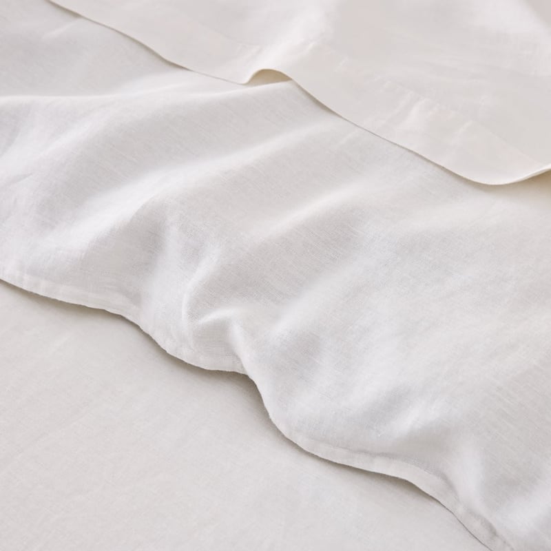 Vintage Washed Linen White Quilt Cover Separates