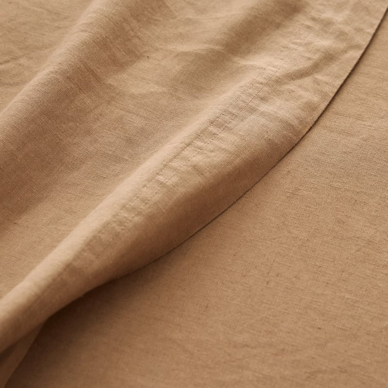 Vintage Washed Linen Hazelnut Sheet Separates