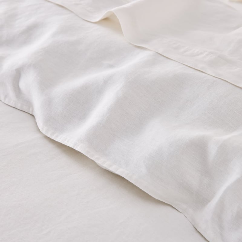 Vintage Washed Linen Coconut Quilt Cover Separates