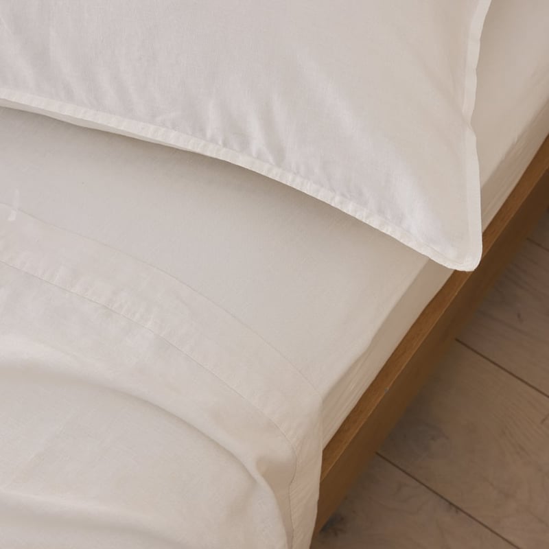 Vintage Washed Linen Coconut Sheet Separates