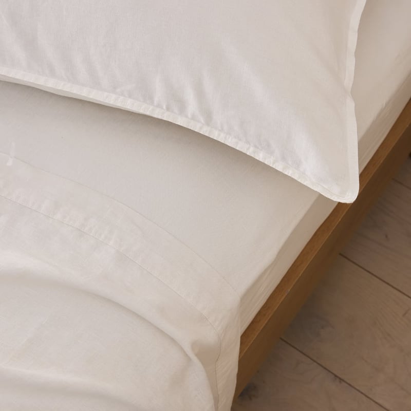 Vintage Washed Linen White Sheet Separates