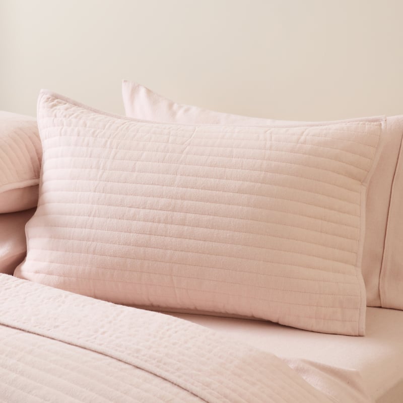 Melange Pink Flannel Quilted Pillowcases