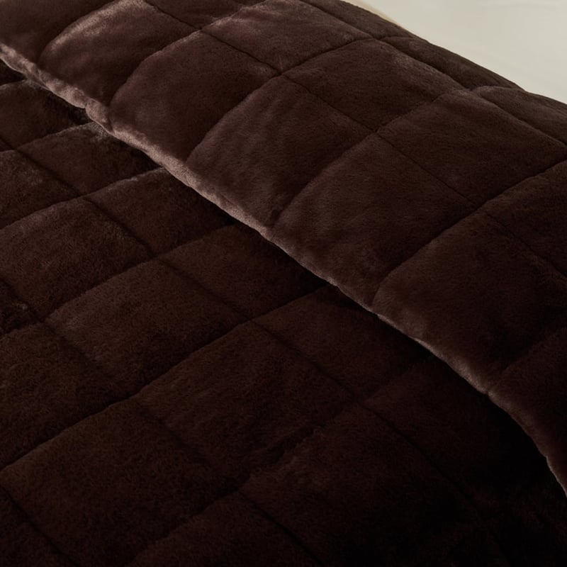 Porter Faux Chocolate Fur Coverlet Separates