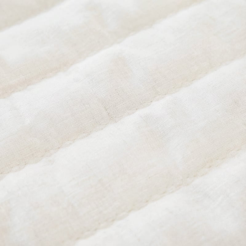 Vintage Washed Linen White Quilted Pillowcases