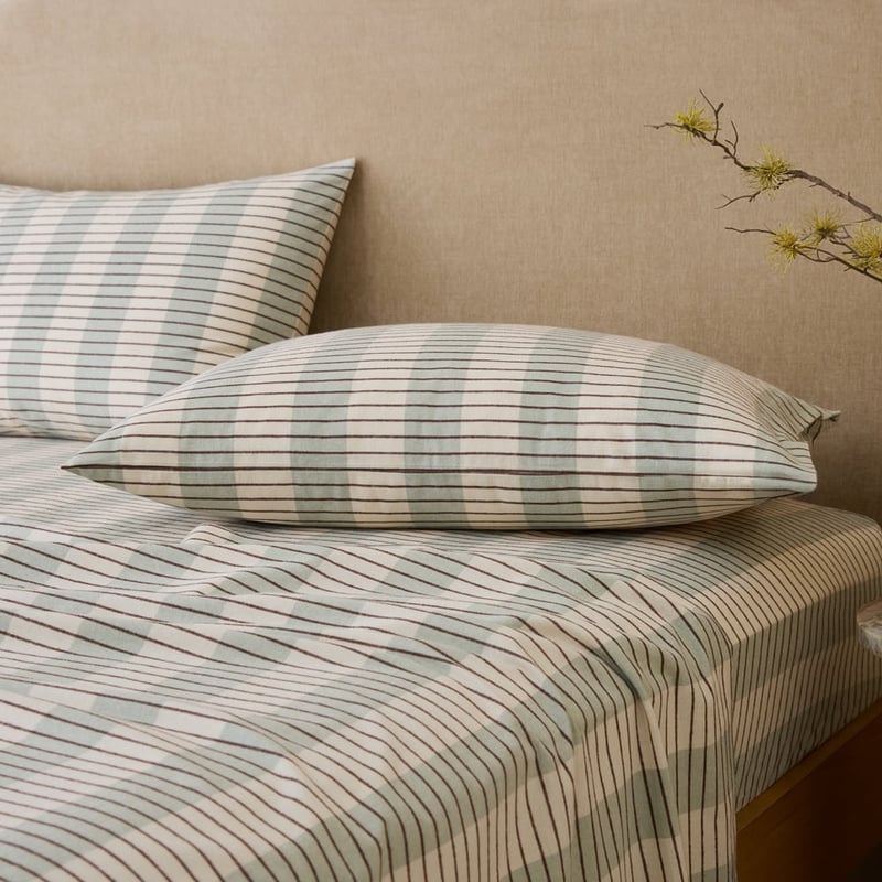 Elliot Seagrass Stripe Flannel Pillowcases