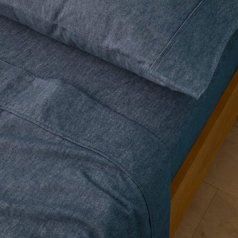 Melange Navy Flannel Pillowcases 