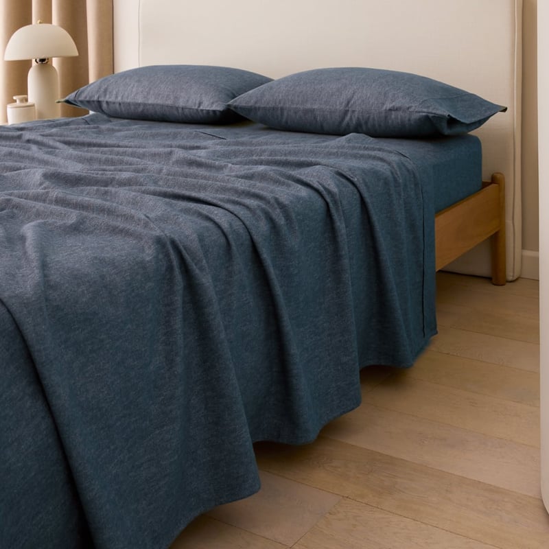 Melange Navy Flannel Sheet Separates 