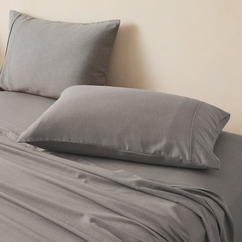 Brushed Cotton Wool Ash Grey Sheet Set