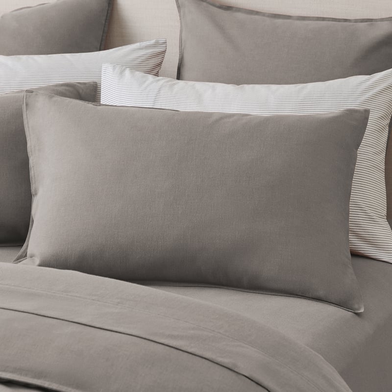 Brushed Cotton Wool Ash Grey Quilt Cover Set + Separates