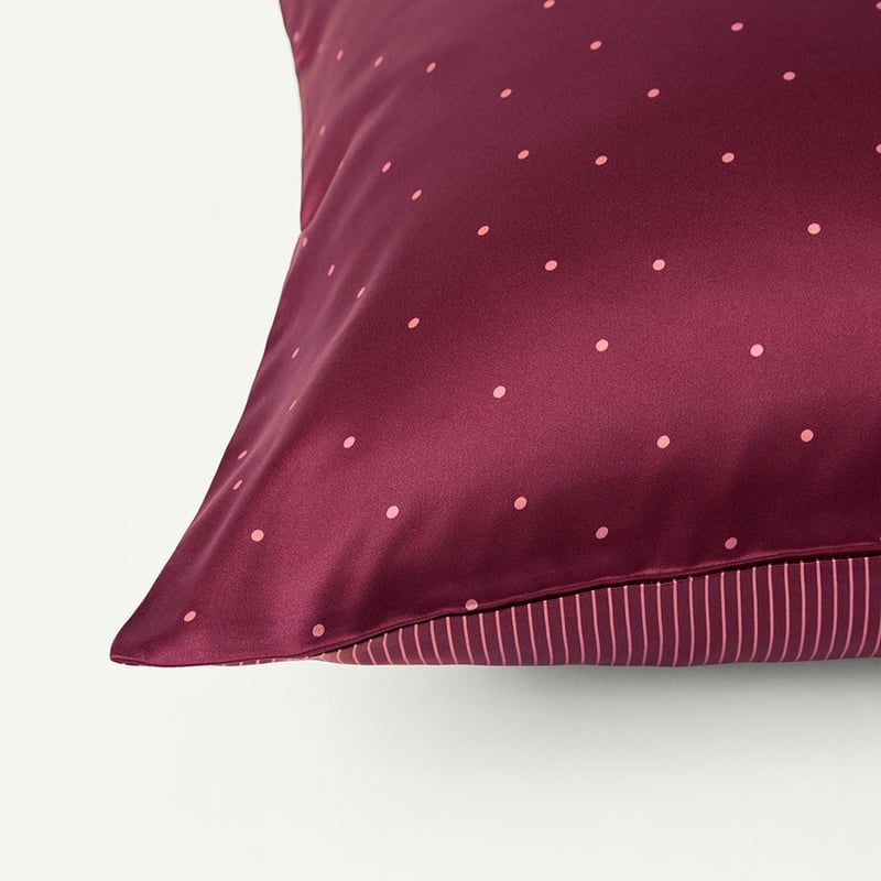 Pure Silk Polka Dot Burgundy Gift Set