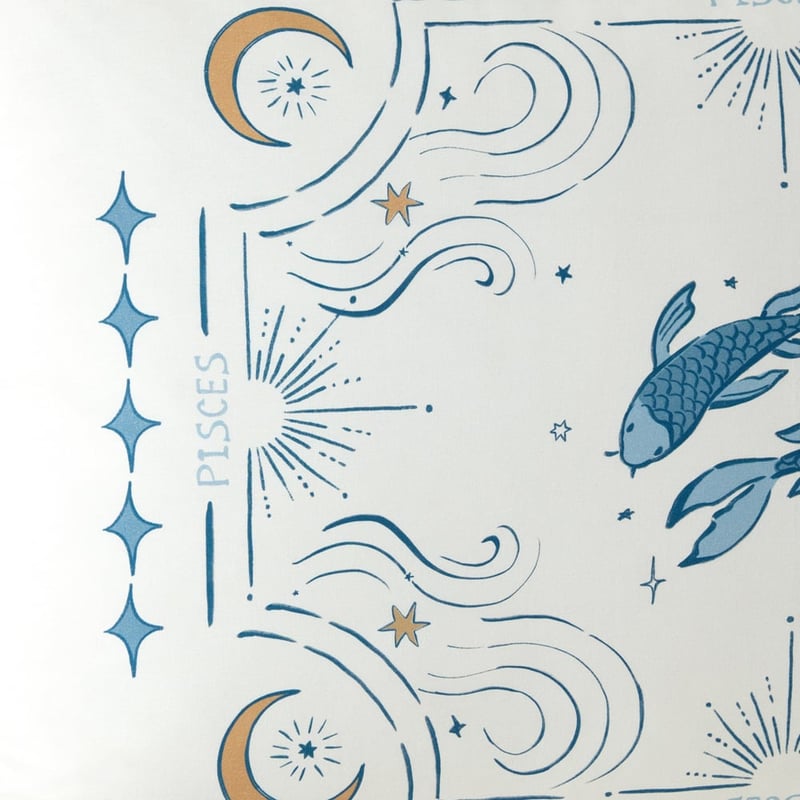 Zodiac Blue Pisces Pillowcase