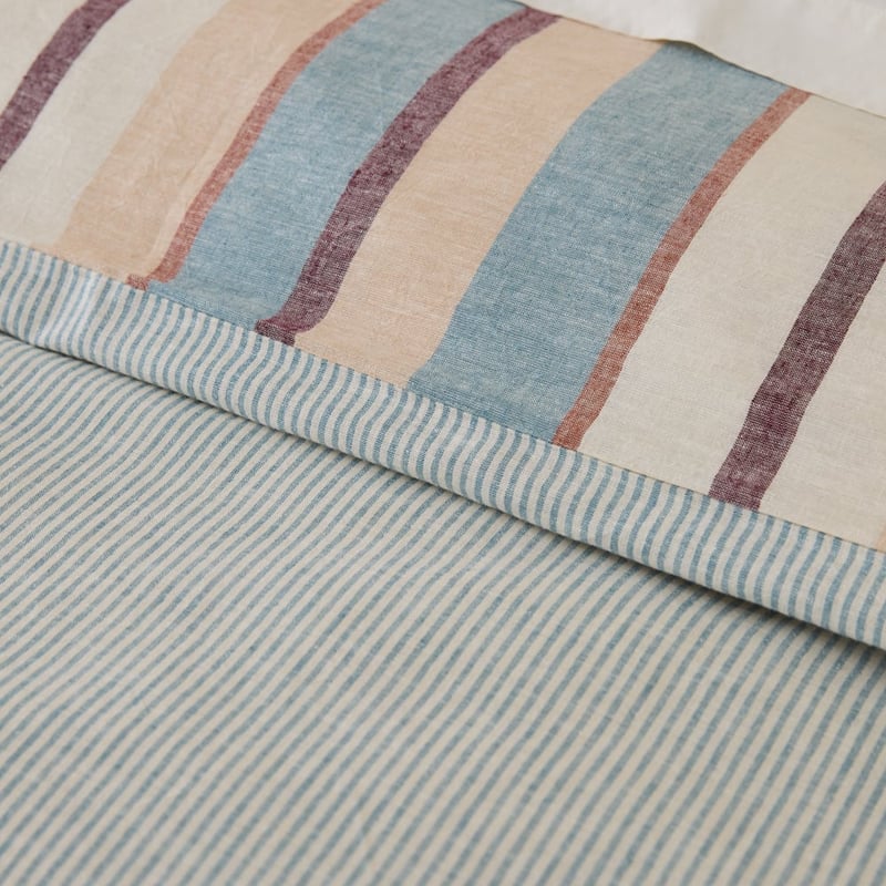 Linen Cotton Nordic Blue Harbour Stripe Quilt Cover Set + Separates
