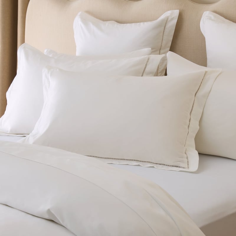 Egyptian Cotton White Ladder Embroidery Quilt Cover Set