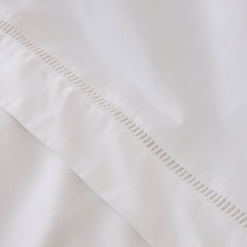 Egyptian Cotton White Ladder Embroidery Quilt Cover Set