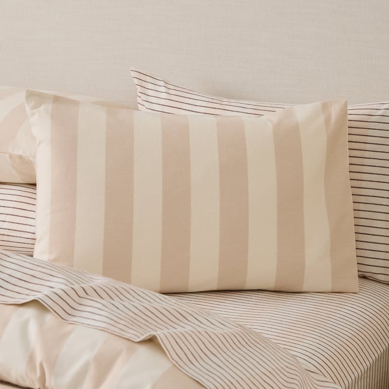 Layla Pebble Stripe Flannel Quilt Cover Set