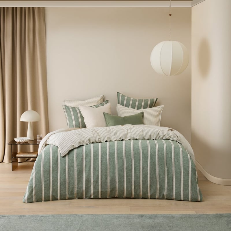 Linen Cotton Ivy Stripe Quilt Cover Set