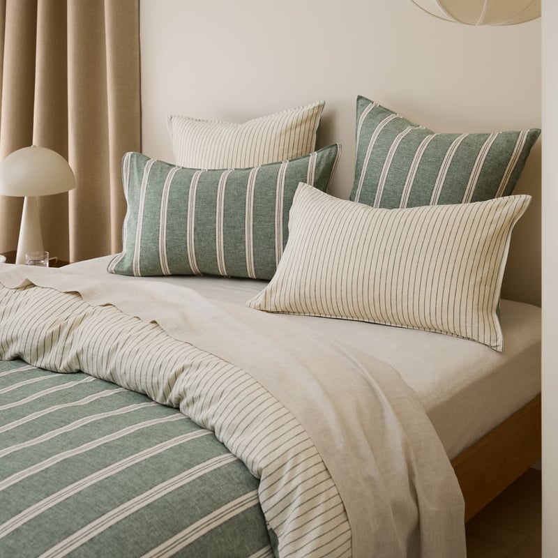 Linen Cotton Ivy Stripe Quilt Cover Set