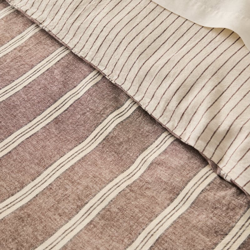 Nutmeg Stripe Linen Cotton Pillowcase