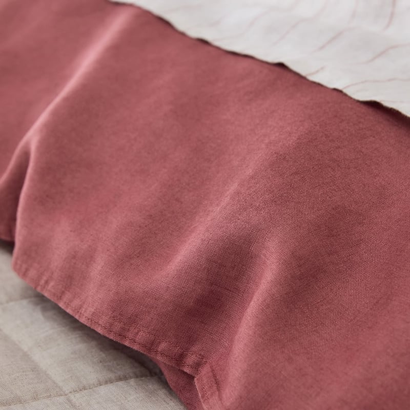 Vintage Washed Linen Redwood Quilt Cover Separates