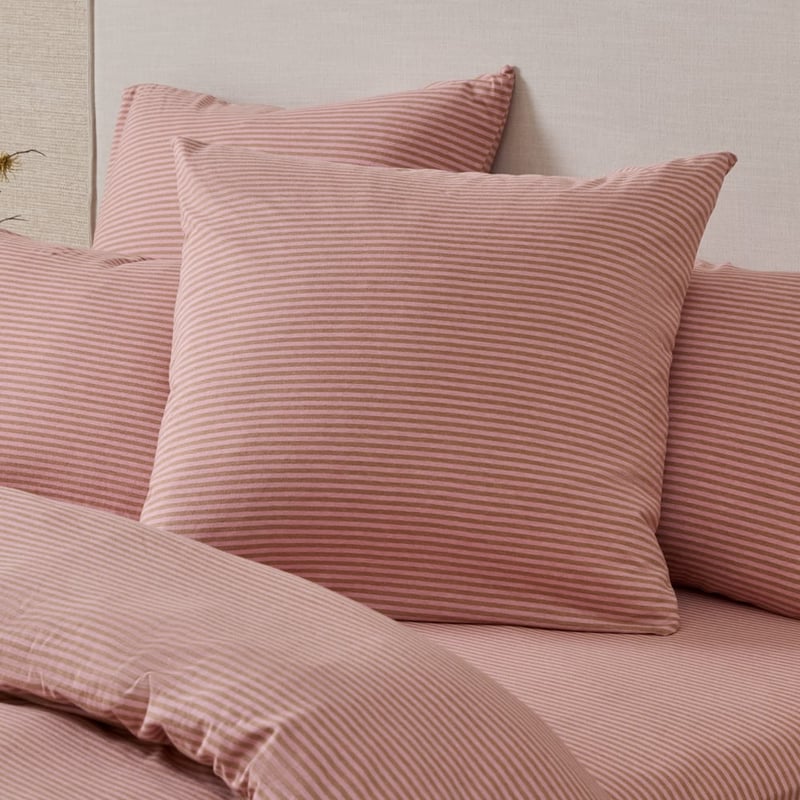 Ultra Soft Jersey Rose & Cedar Stripe Quilt Cover Separates