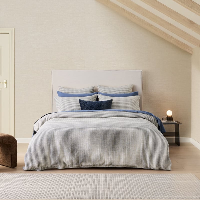 Camden Bluestone Quilted Quilt Cover Set + Separates