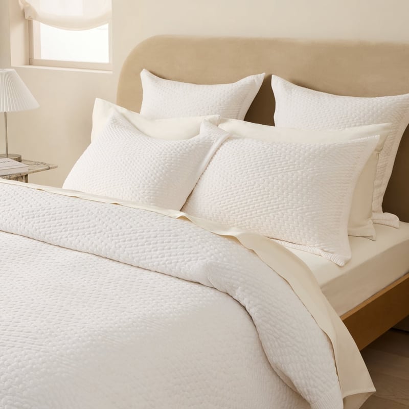 Collins Oat Marle Quilted Jersey Quilt Cover Separates