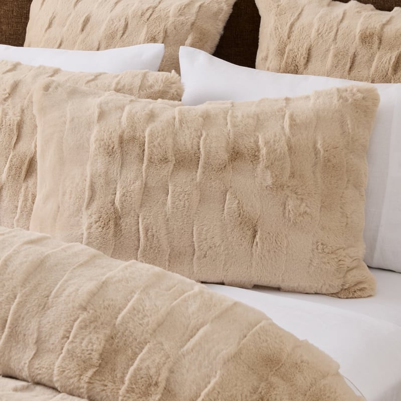 Miller Winter Wheat Faux Fur Quilt Cover Separates