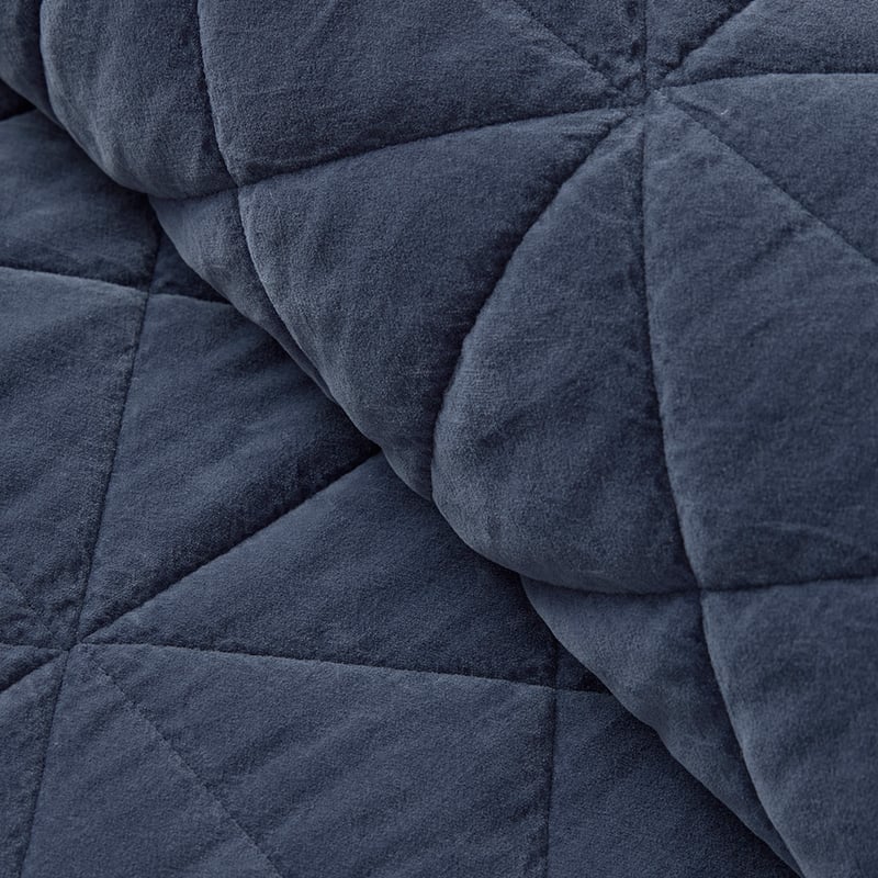 Vance Denim Cotton Velvet Quilted Pillowcases