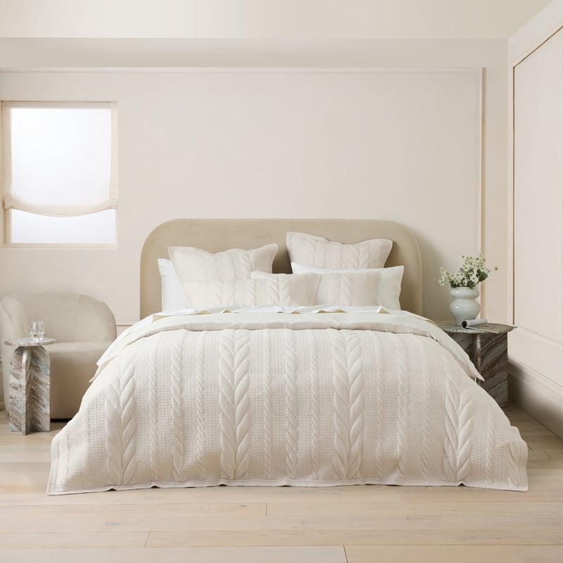 Beck Oat Marle Quilted Jersey Quilt Cover Separates