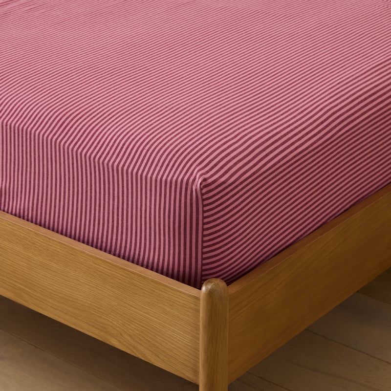 Pleated Burgundy Stripe Sheet Set
