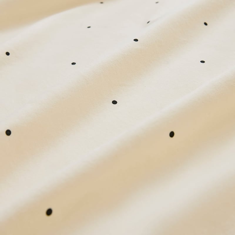 Mini Dot Coconut & Onyx Flannel Sheet Separates