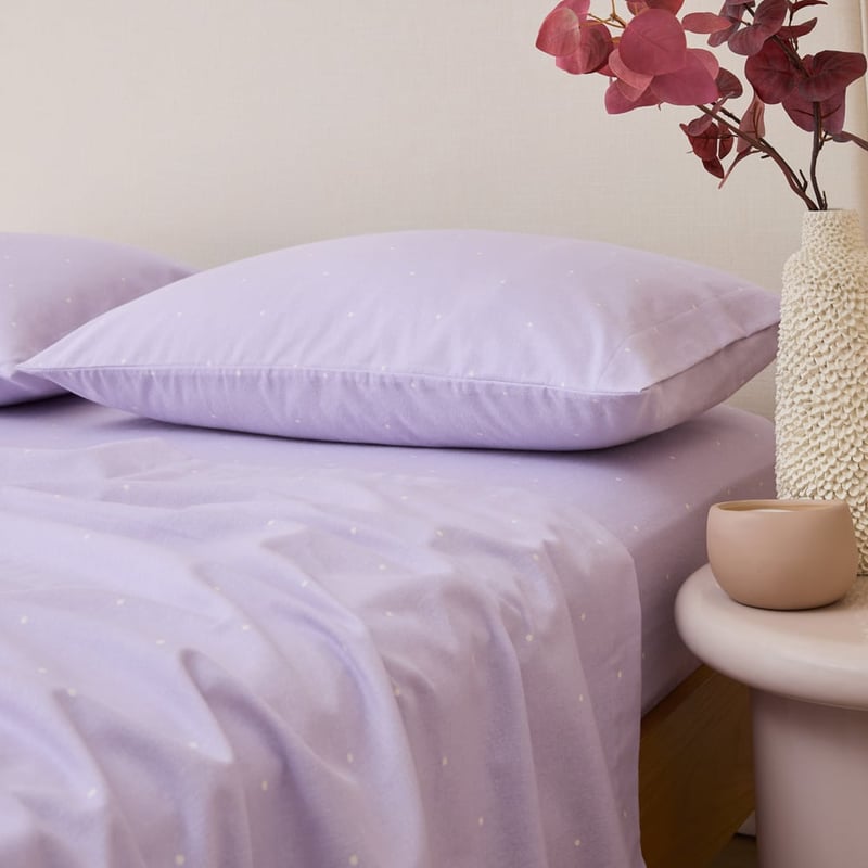 Mini Dot Lilac Flannel Sheet Separates 