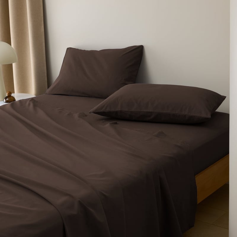 Stonewashed Cotton Chocolate Sheet Separates