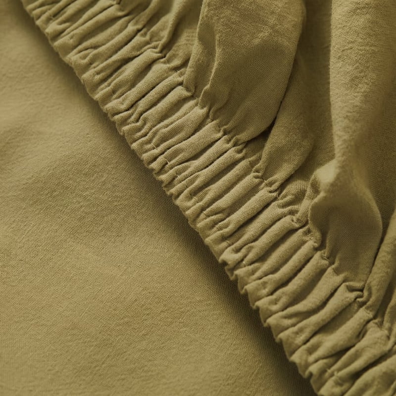 Stonewashed Cotton Olive Sheet Separates