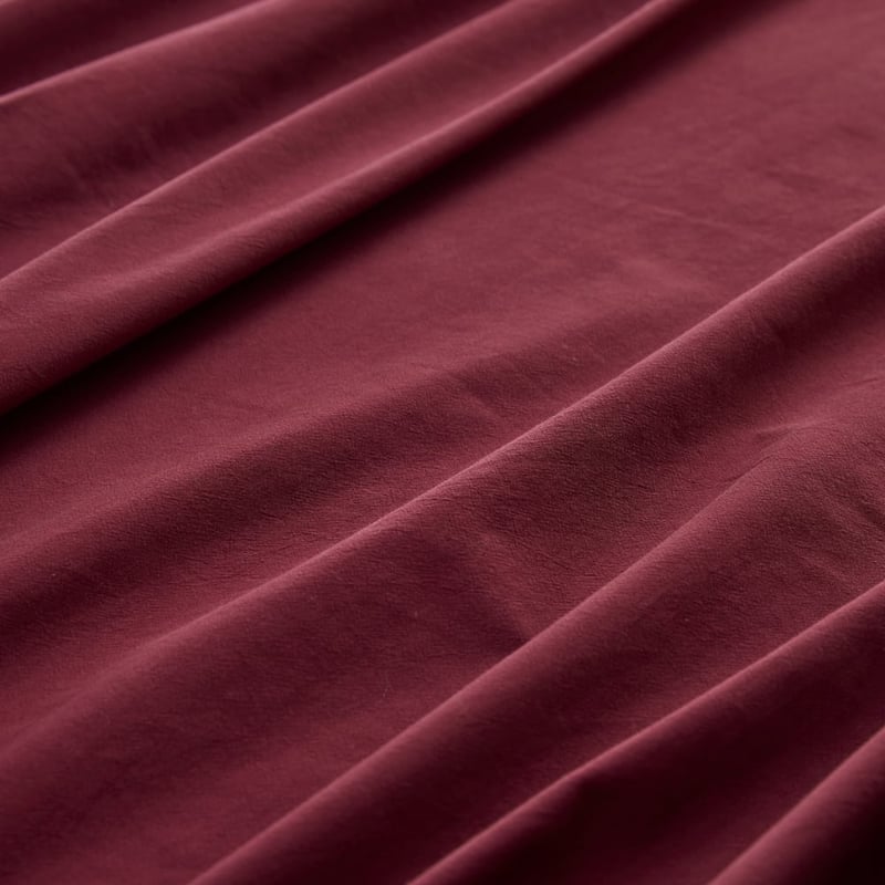 Stonewashed Cotton Burgundy Sheet Separates