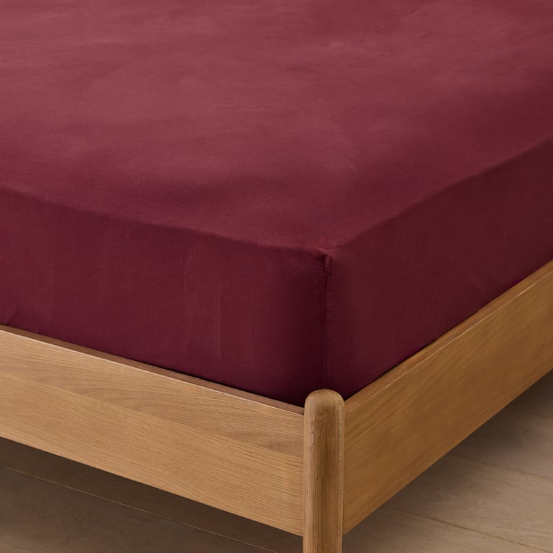 Stonewashed Cotton Burgundy Sheet Separates