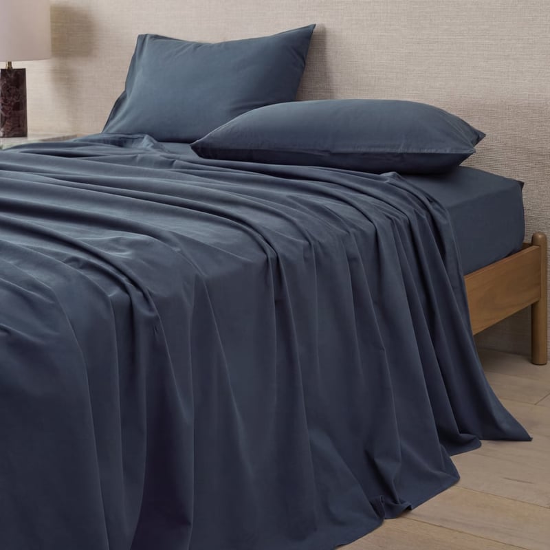 Stonewashed Cotton Midnight Navy Pillowcases