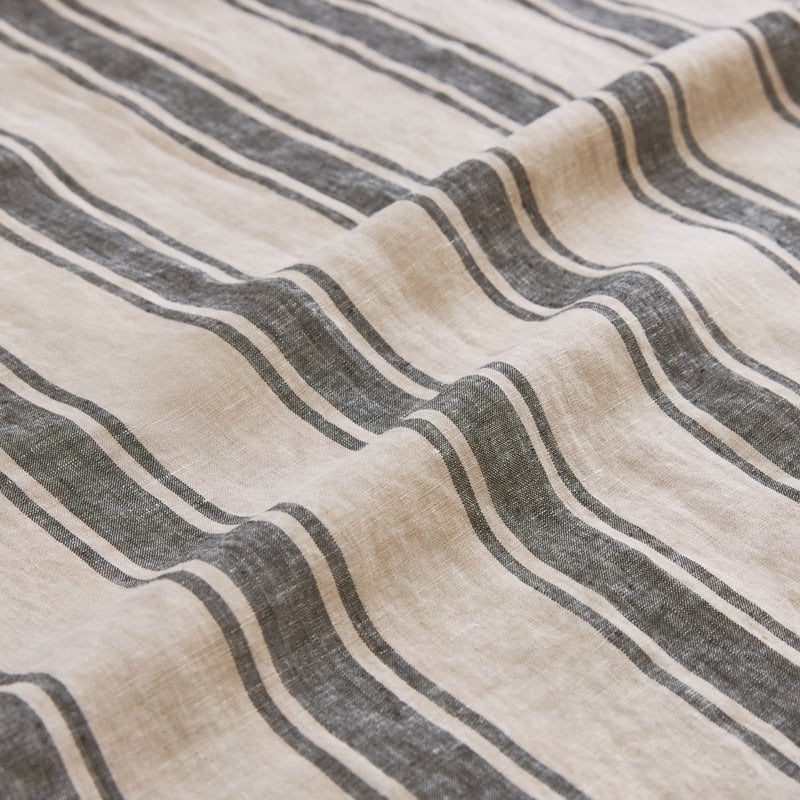 Vintage Washed Linen Linen & Onyx Farm Stripe Sheet Separates