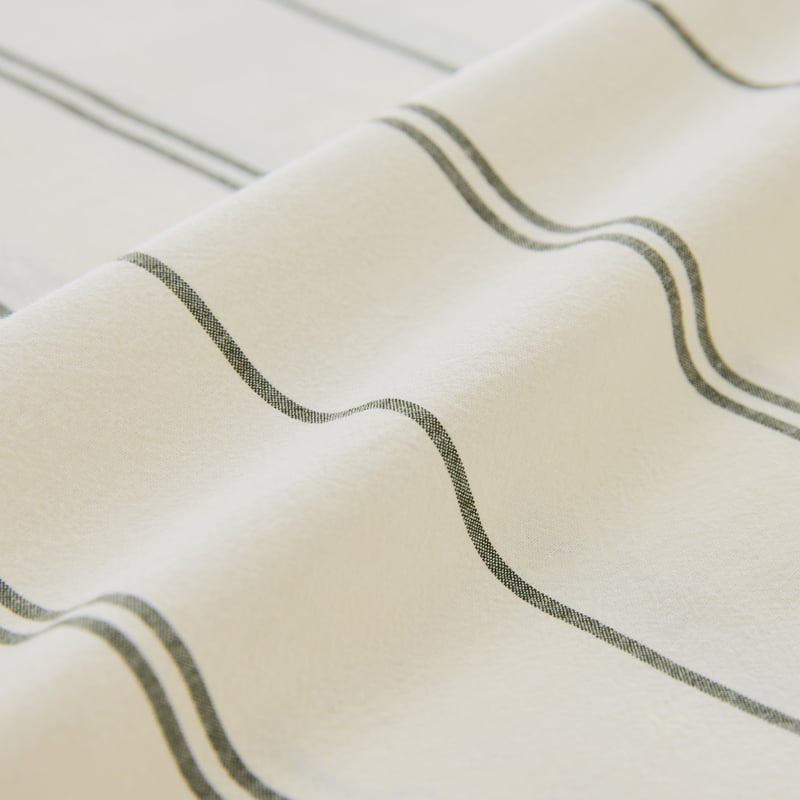 Stonewashed Cotton Basil & Coconut Pencil Stripe Sheet Separates 