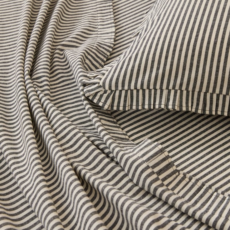 Onyx Stripe Pleated Sheet Set